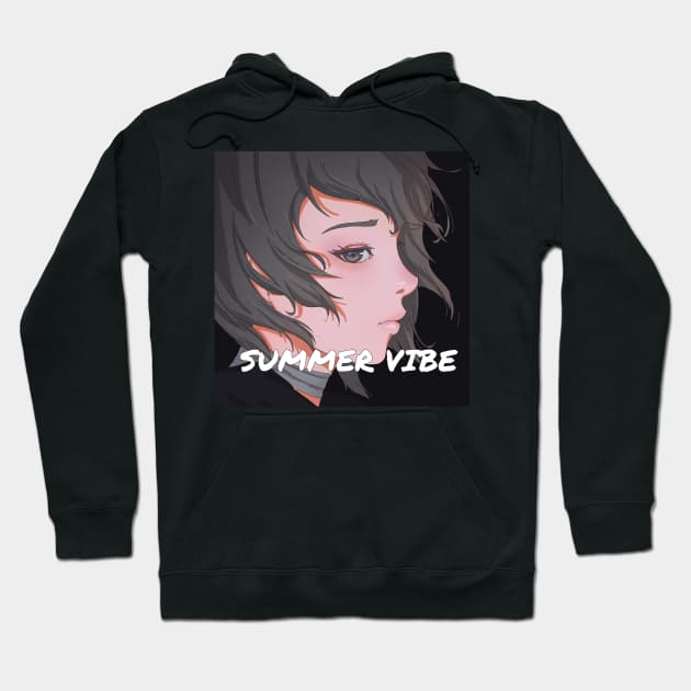 Summer Vibe - BLACK - Anime Art T-Shirt Hoodie by linhphamarts